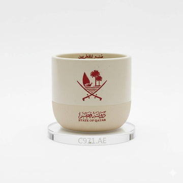 كوب سيراميك | شعار "قطر" متوفر بعدة مقاسات وتصاميم